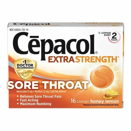 Cepacol Extra Strength Sore Throat Relief 15 mg - 2.6 mg Strength Lozenge, 16PK 63824073216